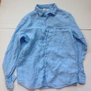 Uniqlo Light Blue Linen Shirt Men's
